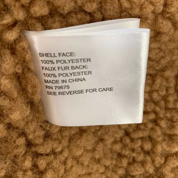 NWT MICHAEL KORS Faux Fur Brown Coat Snap Close Large Pockets Logo on Sleeve XL - Picture 13 of 16